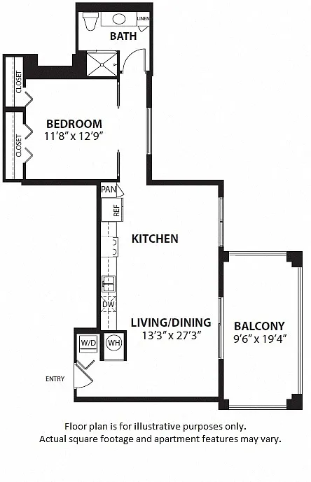 Floor plan A4 1 Bed 1 Bath