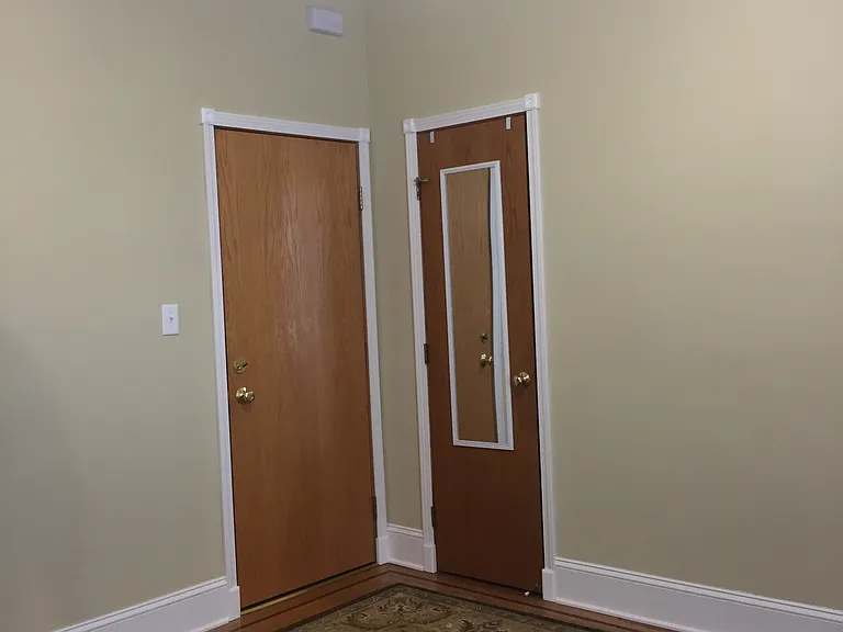 Closet Door and back of the private entrance door into the unit .