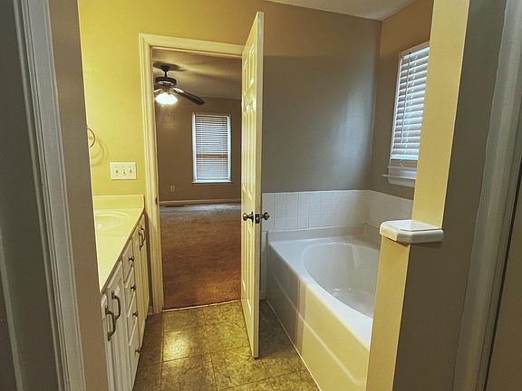Primary bathroom-- tub and shower, double sink