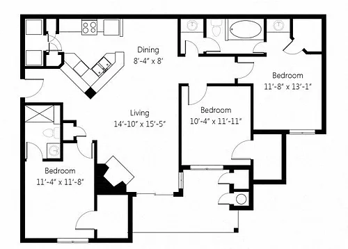 Floor plan Lincoln C3 3bed 2bath