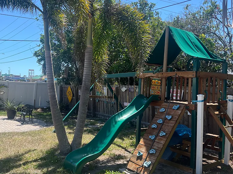 Outdoor Playground fenced in for children and animals