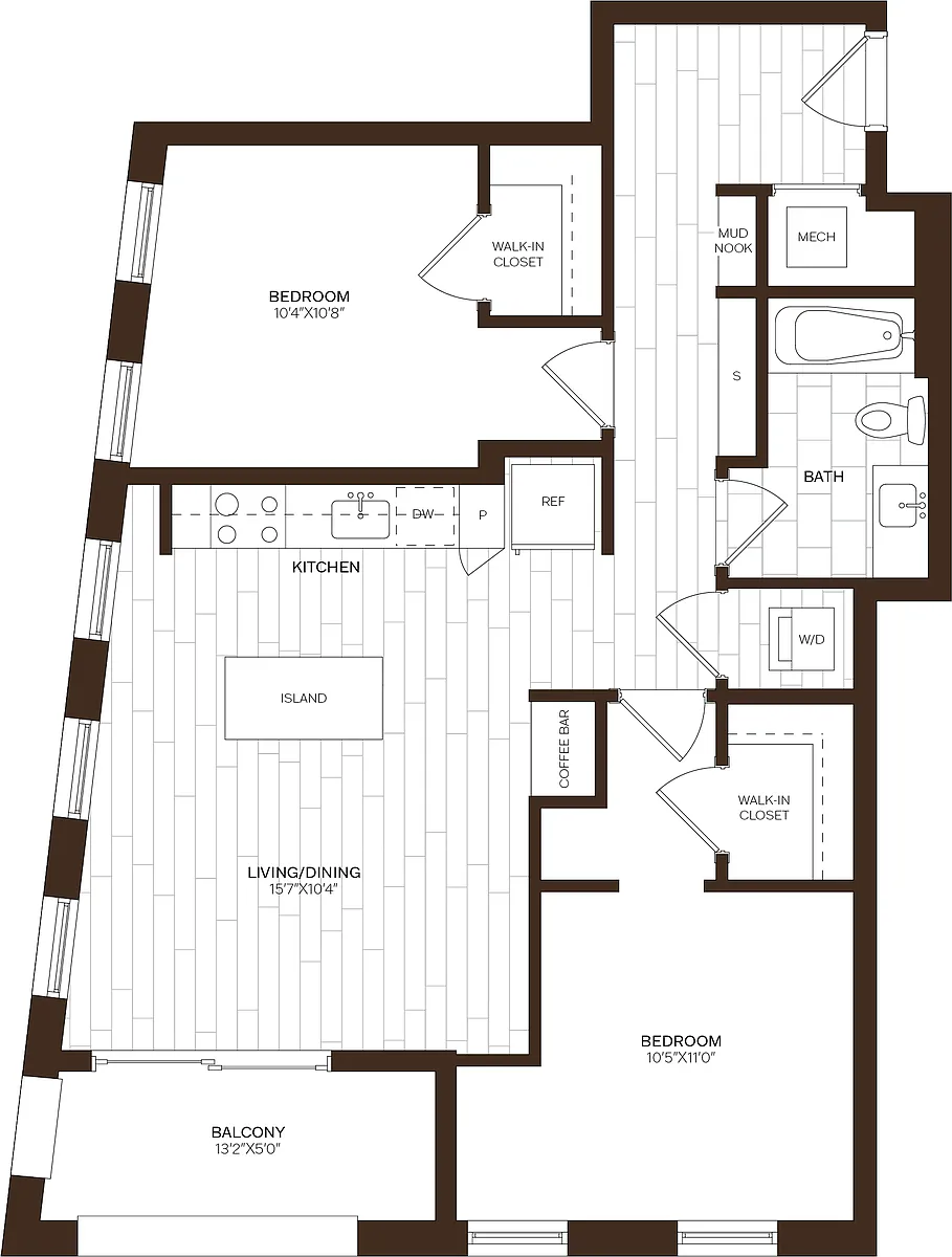 Floor plan 2 Bed/1 Bath-B8
