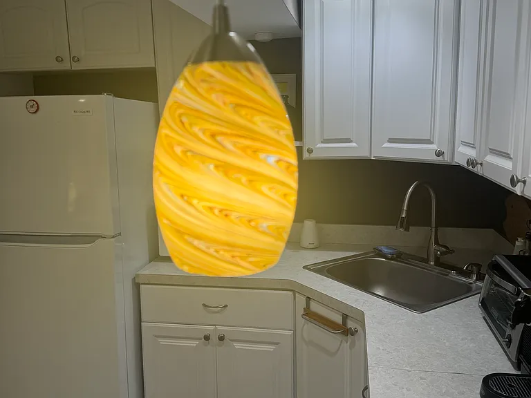 Soft lighting - kitchenette.
