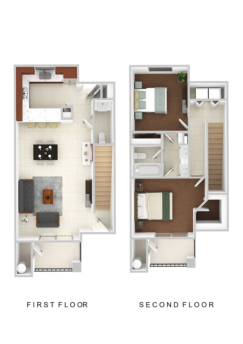 Floor plan Two Bedroom Townhome