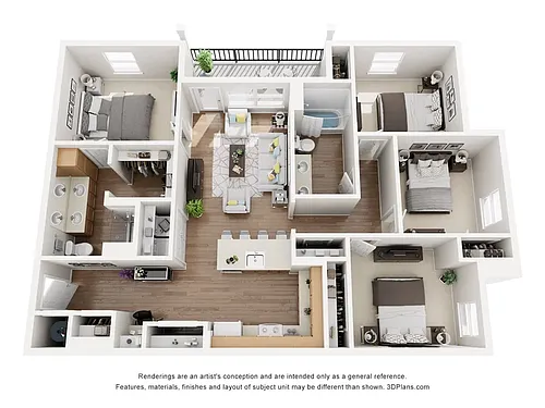 Floor plan 4A-2-HV-60%