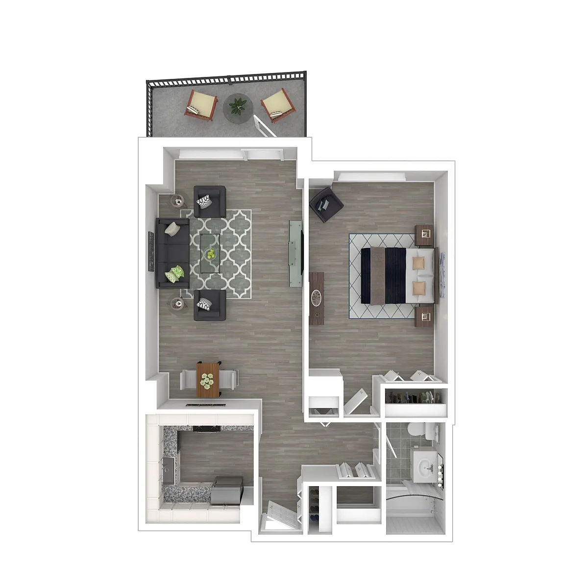 Floor plan A2 - 1 Bed/1 Bath