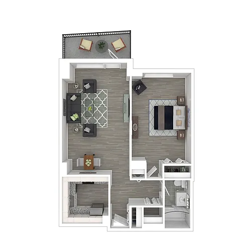 Floor plan A2 - 1 Bed/1 Bath