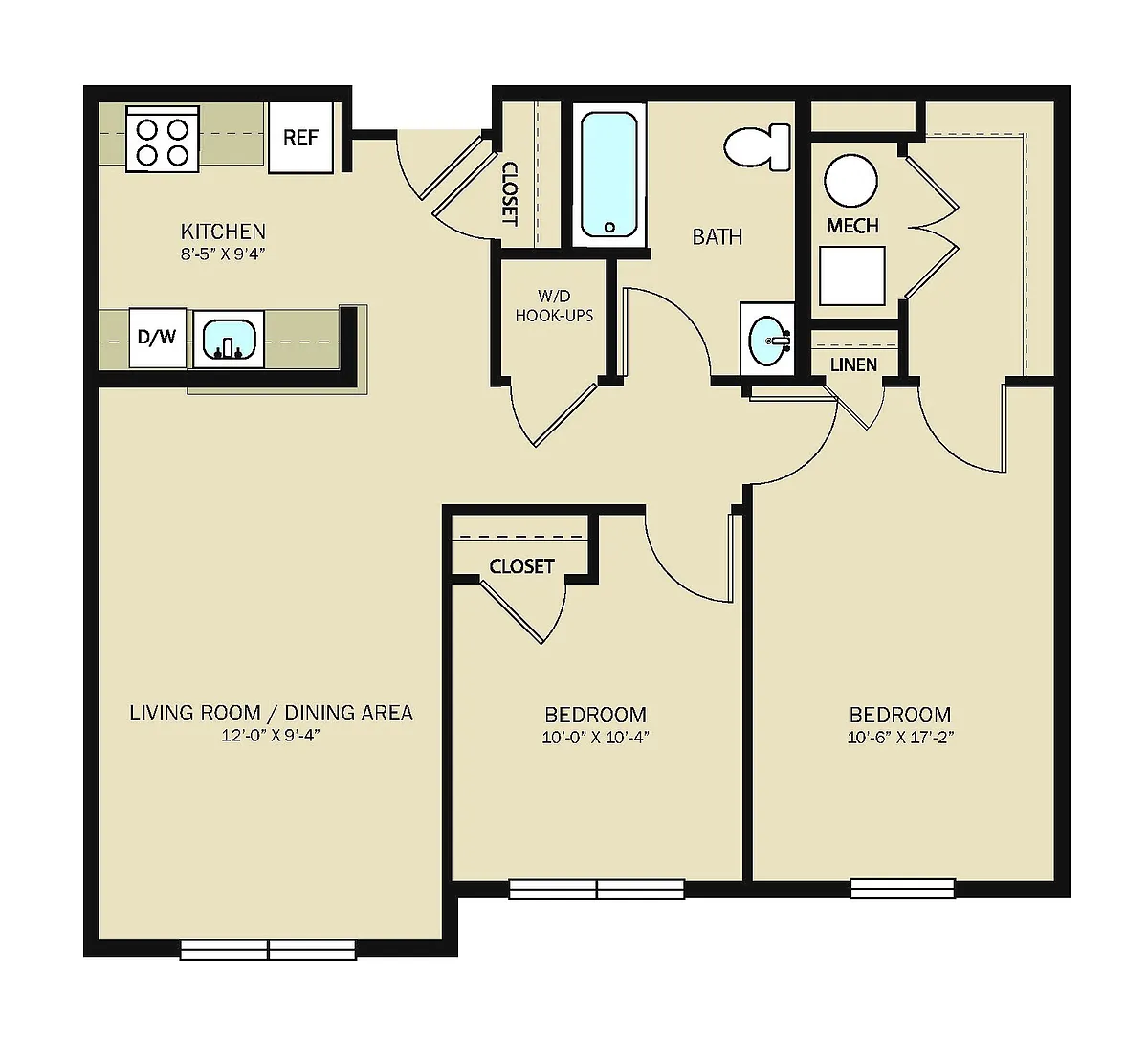 Floor plan 2 Bedroom