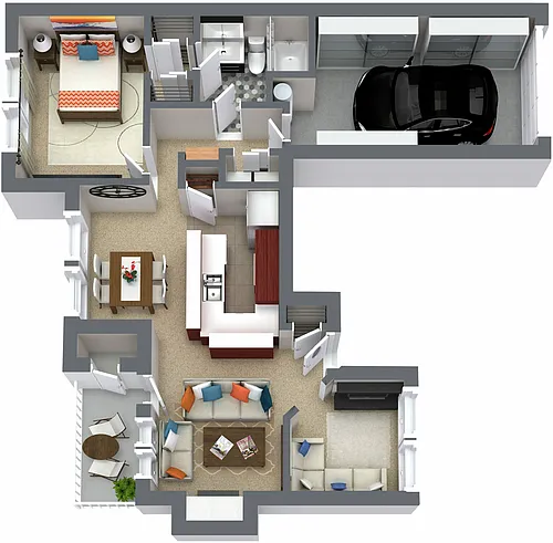 Floor plan A5 + Den Upgraded