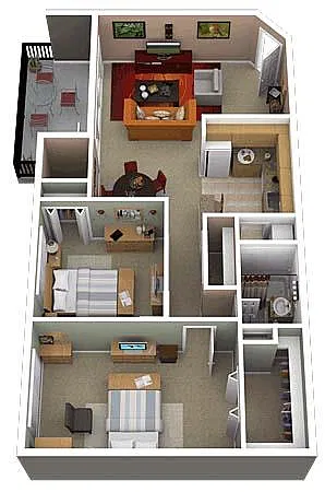 Floor plan 2Bedroom 1Bathroom