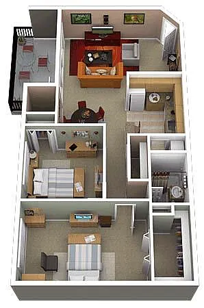 Floor plan 2Bedroom 1Bathroom
