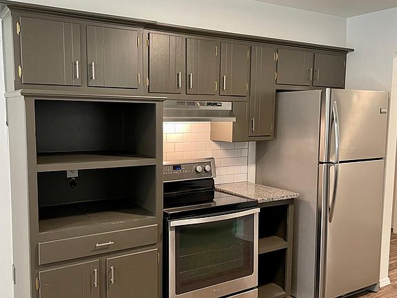 Oven, microwave shelf, refrigerator