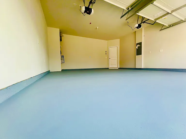 Epoxy painted Double car garage with multi light soft close garage openers + remote