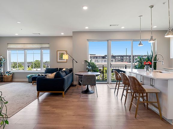 Living space and island.