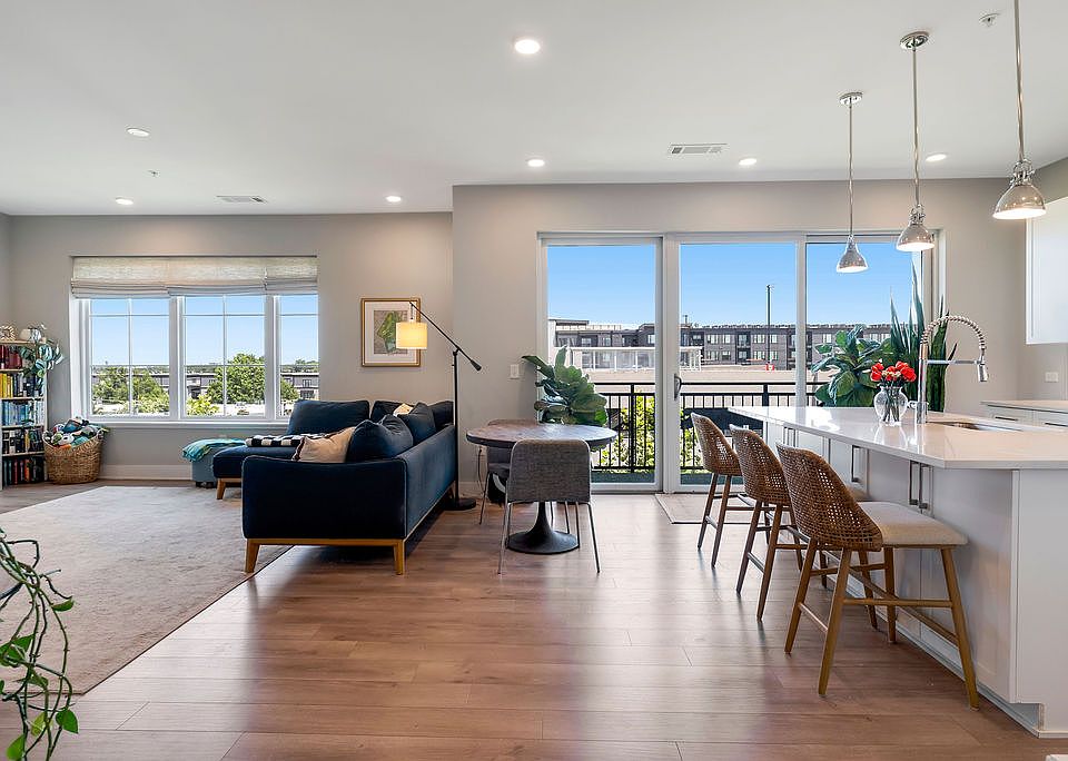Living space and island.
