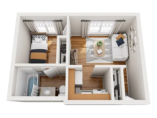 Floor plan One Bedroom One Bath