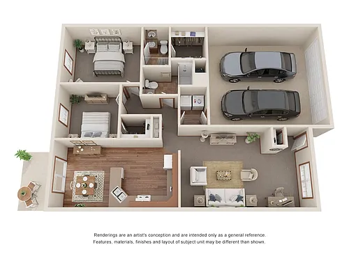 Floor plan 2 Bed | 2 Bath Ranch