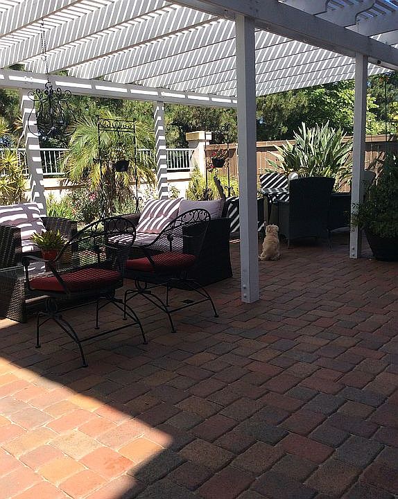 Backyard with pavers 