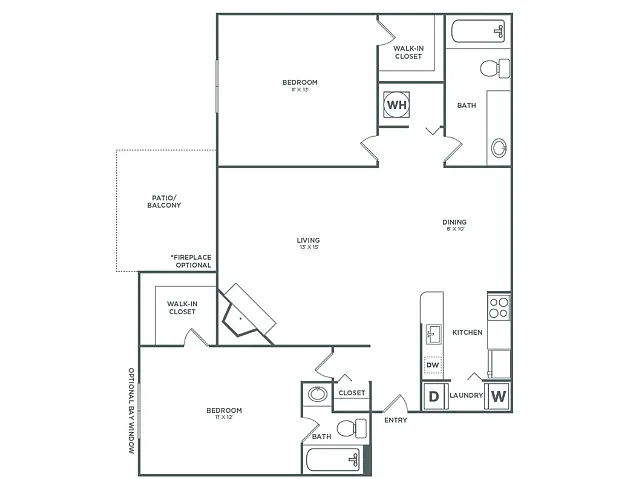 Floor plan Maple (935 SF)