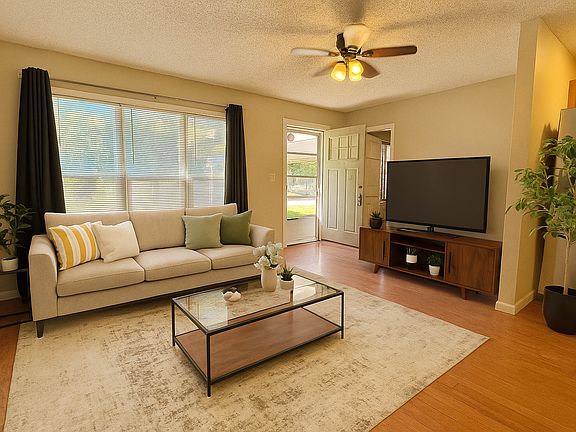 Virtually staged living room