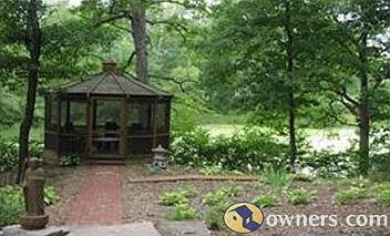 Screened Gazebo Overlooks Private Pond