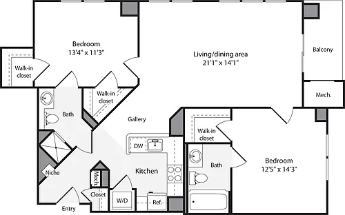 Floor plan 2 Bedrooms F