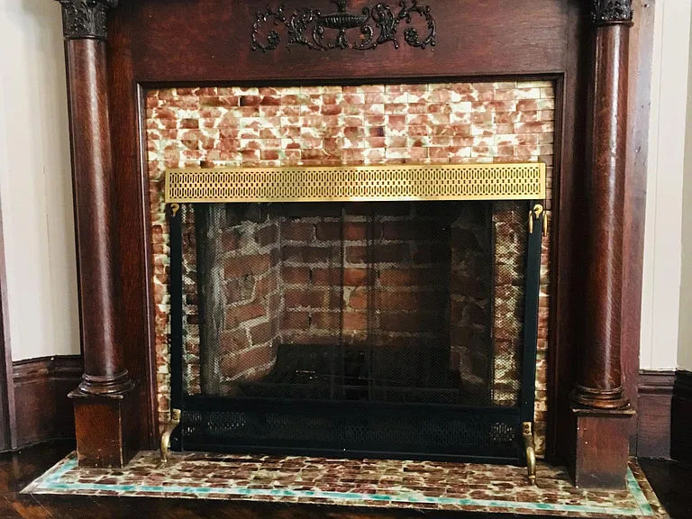 Decorative vintage fireplace.