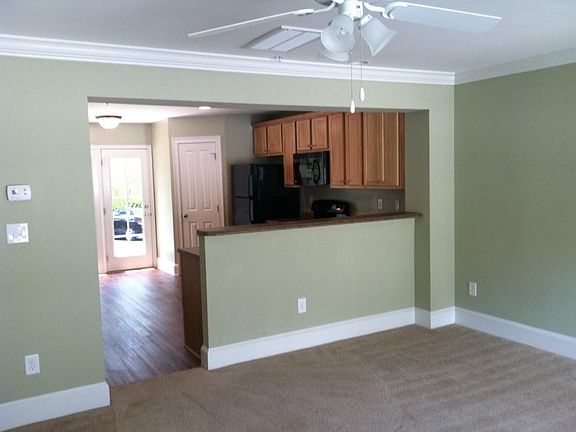 living room into kitchen