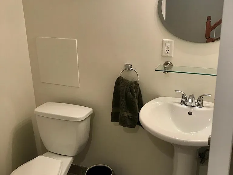 1/2 bathroom in fully finished basement