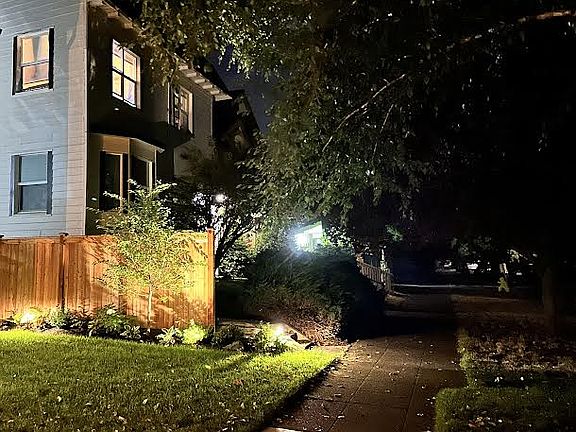 side of building night time