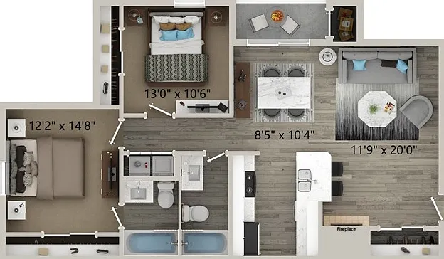 Two Bedroom One Bath Floor Plan Two Bedroom One Bath Floor Plan