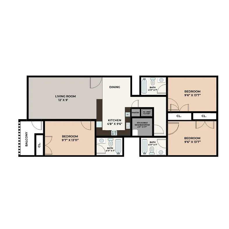 Floor plan 3 Bedroom