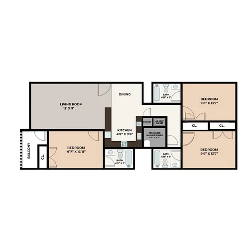 Floor plan 3 Bedroom