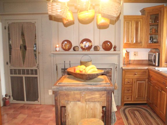 Kitchen with fireplace
