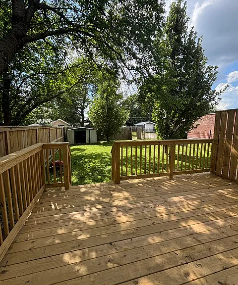 Fenced in backyard