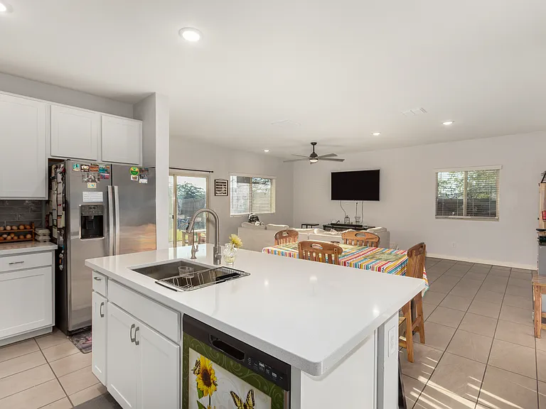 Kitchen facing living room