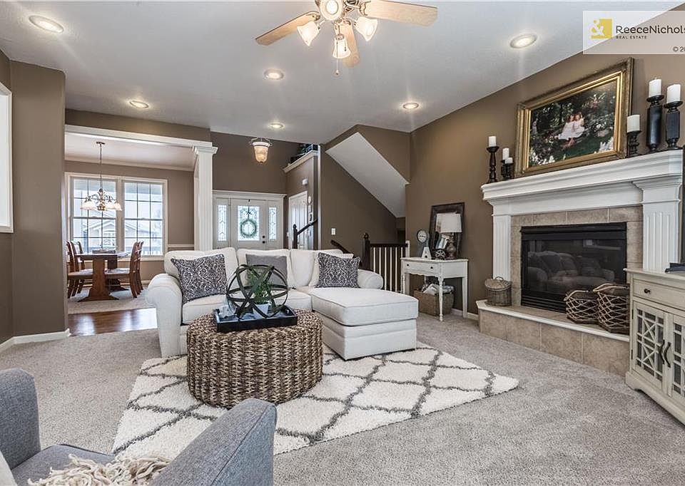 Living Room with new carpet.