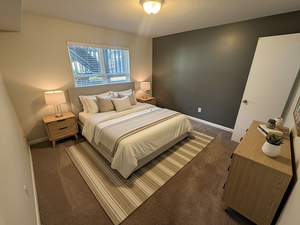 Digitally Staged Bedroom at Collegeview Apartments