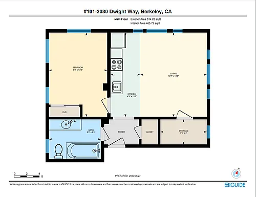 Floor plan 1 Bedroom, 1 Bathroom