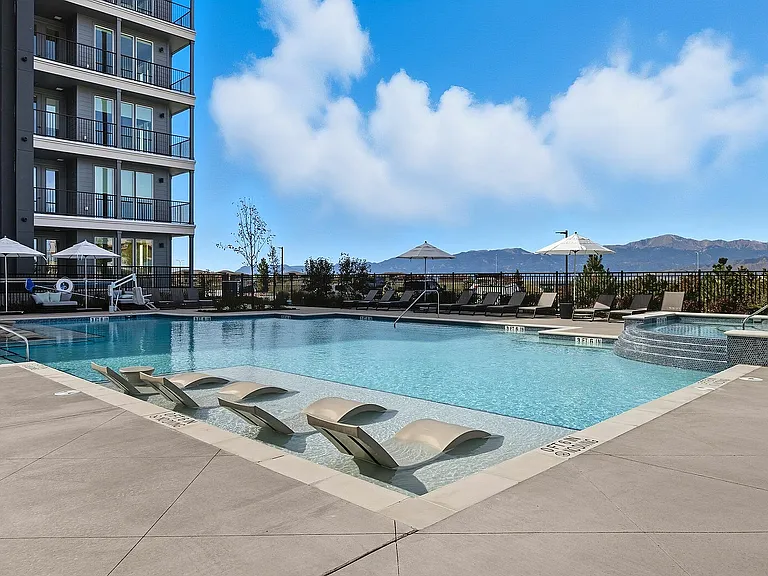 Dive in and cool off in the sparkling pool