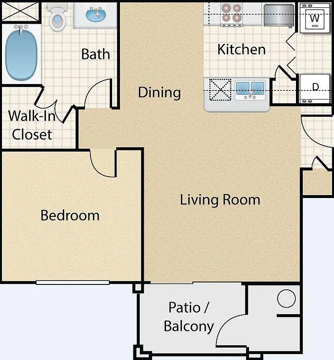 1 bed, 714 sqft, $1,845 — Photo 1