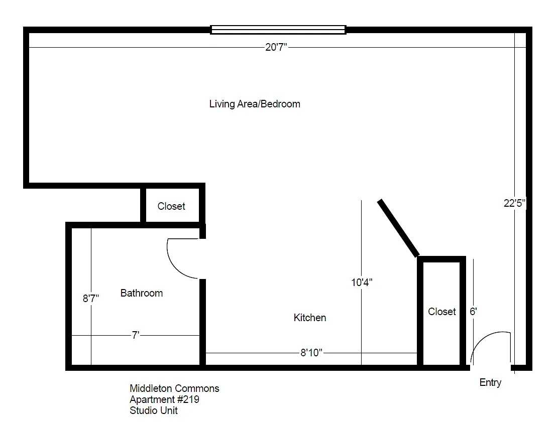 Floor plan Studio-Second Floor 219