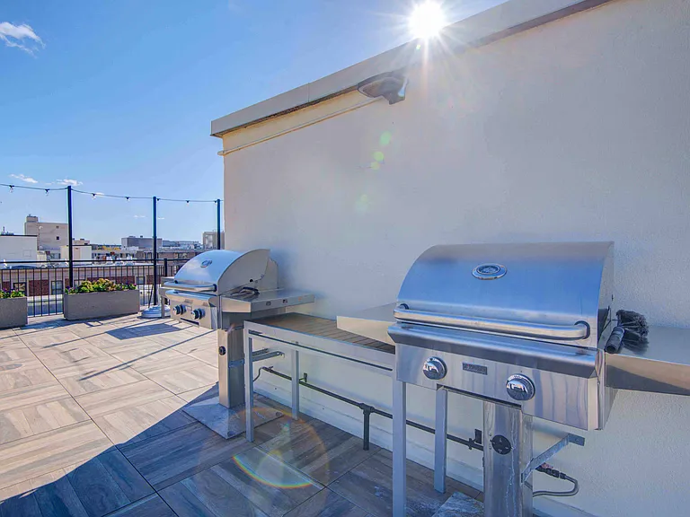 Rooftop deck with grills