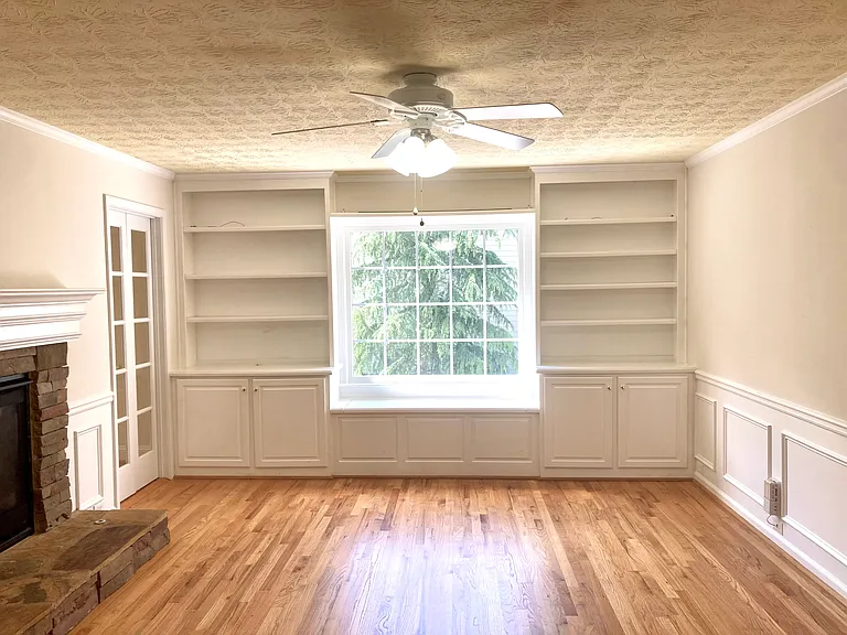 Family Room with Build-in Bookcases