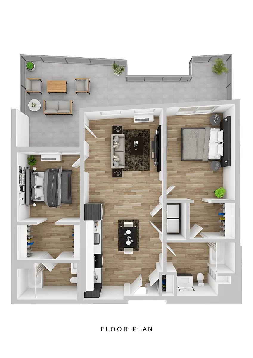 Floor plan Sitka - 2 Bed B Patio (ANSI)
