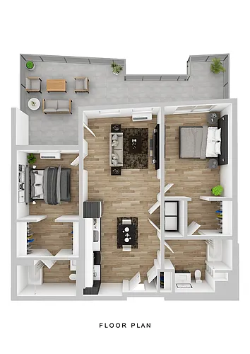 Floor plan Sitka - 2 Bed B Large Patio (ANSI)
