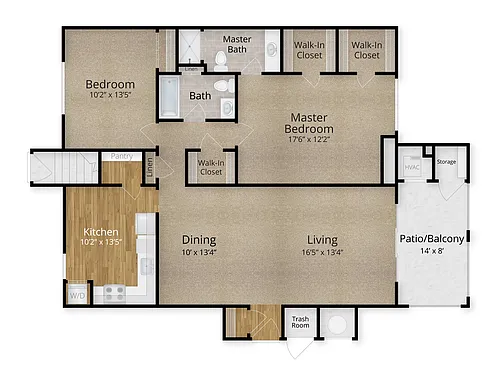 Floor plan 2 Bed x 2 Bath - Mirabella II
