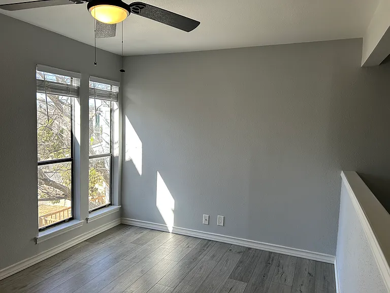 A couple of windows that stream natural light into the loft.