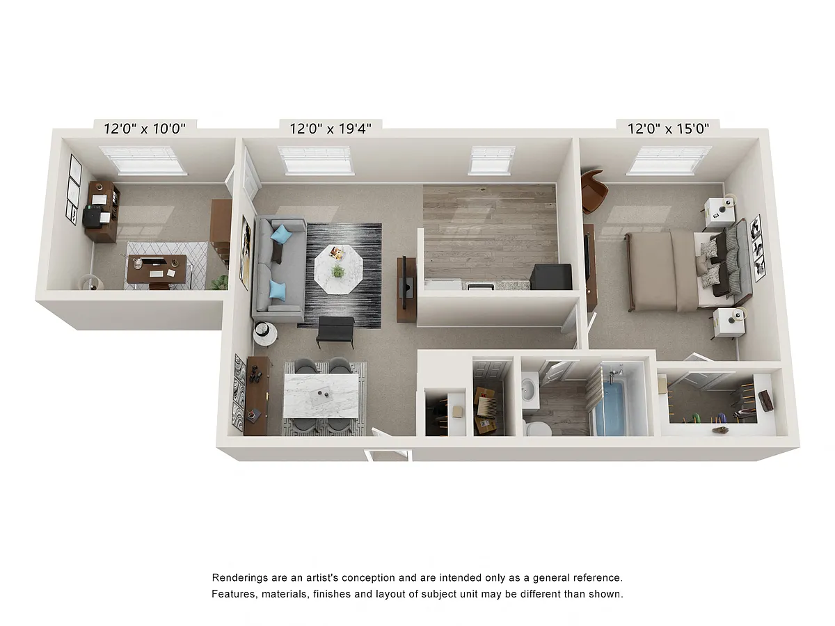 Floor plan 1 Bed 1 Bath Large