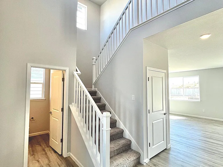 Main floor bathroom and stairs